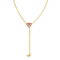Pink Triangle Gem Necklace