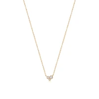 14k Tri-Round Diamond Necklace