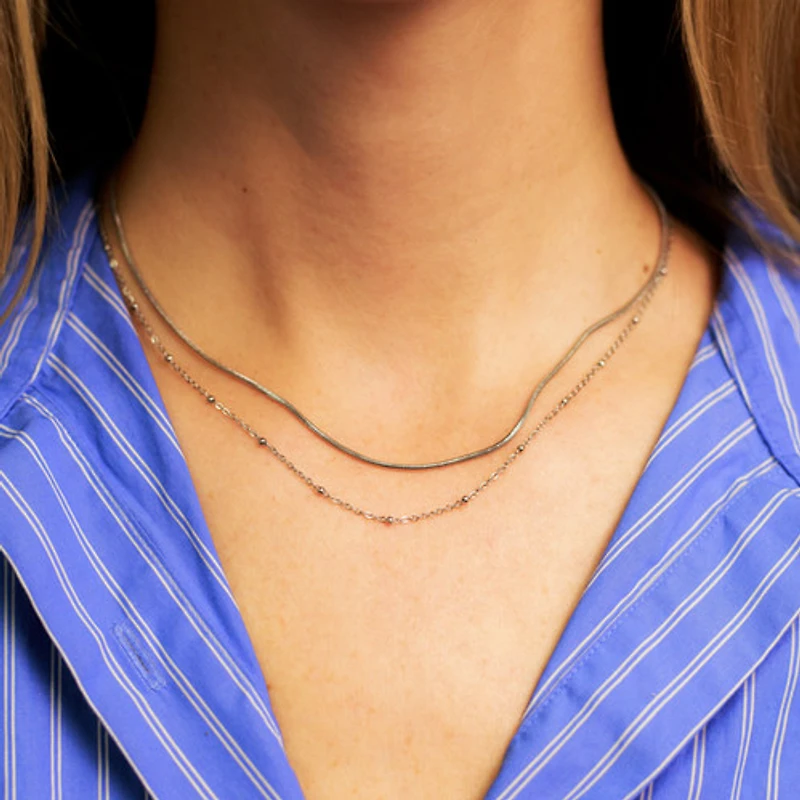 Steel Layered Everyday Necklace