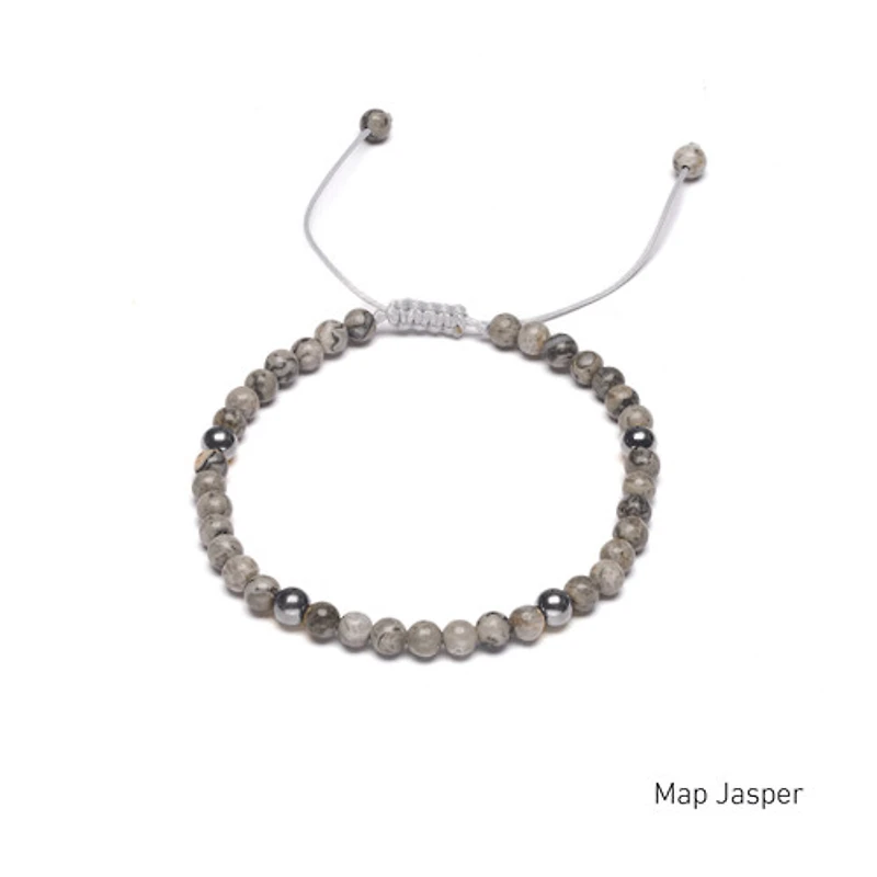 Braided Natural Crystal Bracelet (Classic Black & White)