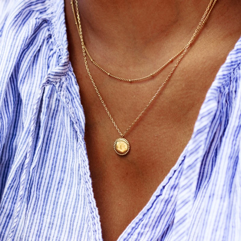 Gold Dual Layer Coin Necklace