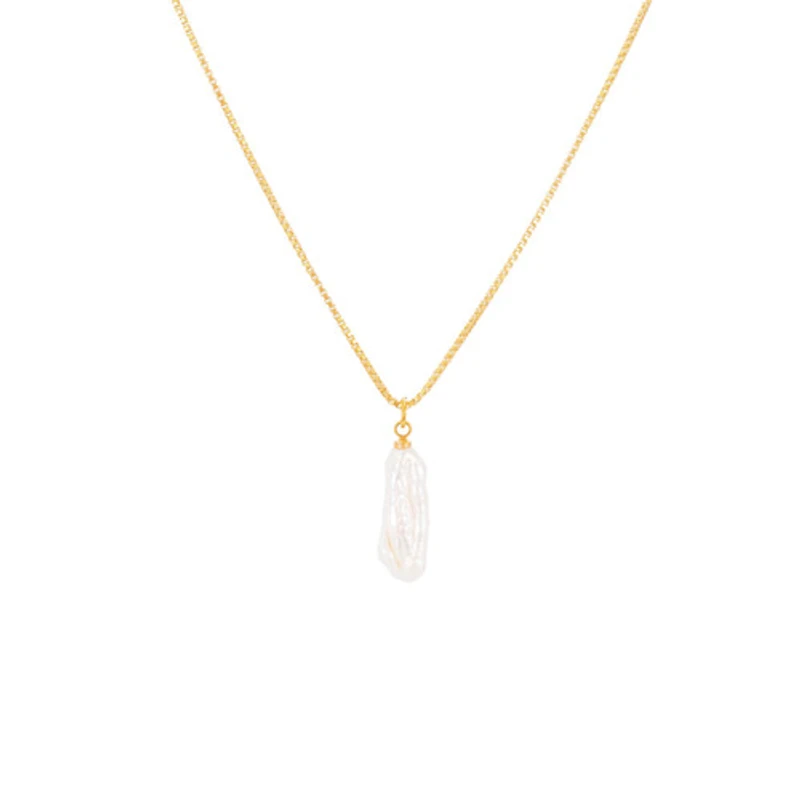 Gold Stick Baroque Pearl Necklace