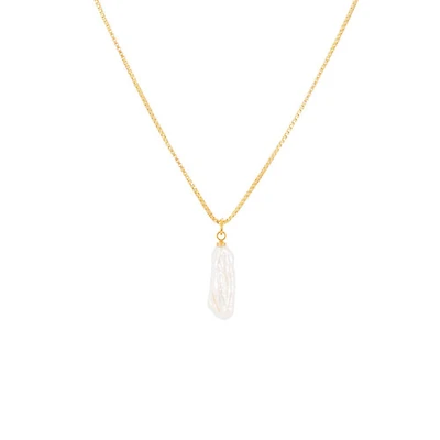 Gold Stick Baroque Pearl Necklace