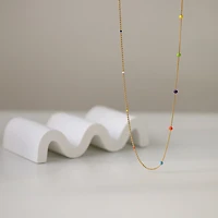 Multi Enamel Asymmetrical Necklace