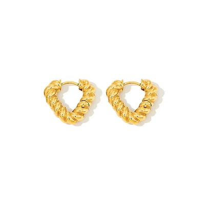 Gold Twisted Triangle Hoops