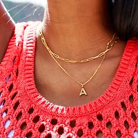Patterned Initial Necklace (O-Z)