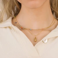 Multi Enamel Asymmetrical Necklace
