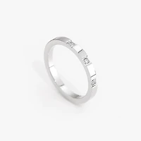 Steel Tri-gem Band Ring