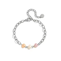Steel Tri-Color Pearl Bracelet