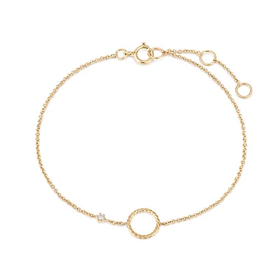 14k Solid Gold Ring Diamond Bracelet
