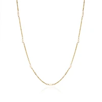 Dainty Trinity Pearl Chain Necklace