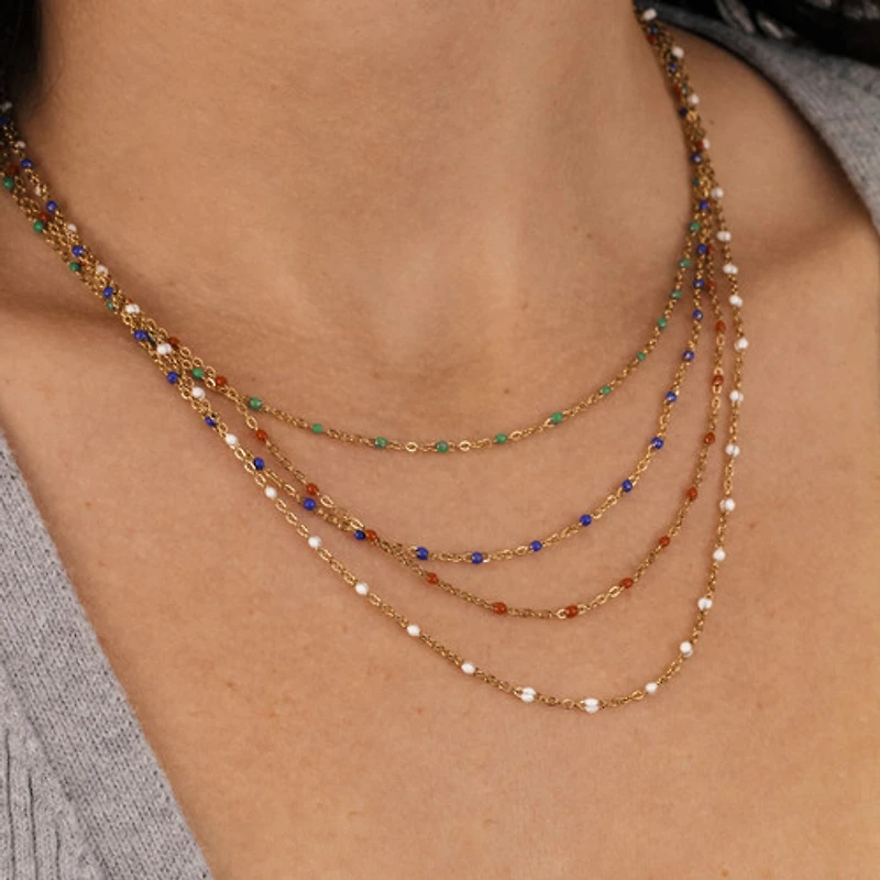 Color Beaded Chain Necklace