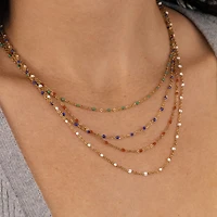 Color Beaded Chain Necklace
