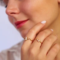 Waved Gem Ring