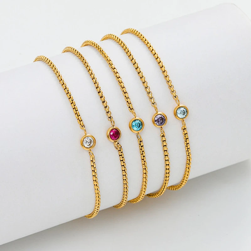 Gold Birthstone Bracelet
