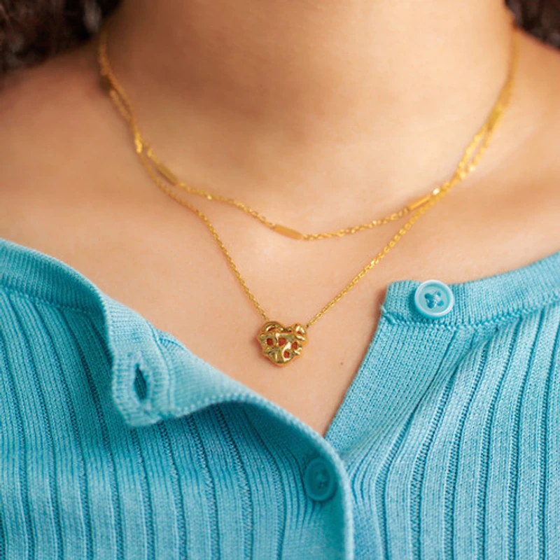 Gold Welded Heart Necklace