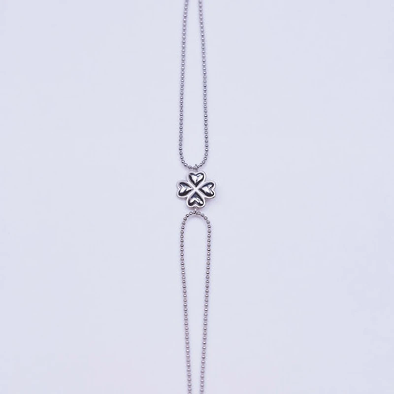 Steel Four Leaf Clover Bracelet
