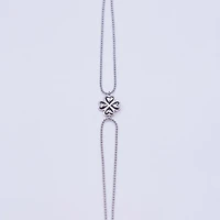 Steel Four Leaf Clover Bracelet