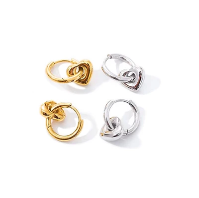Heart Pendant Mini Hoops