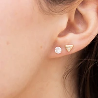 14k Medium Round Gem Studs