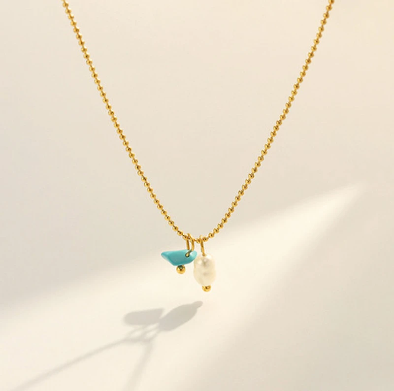 Turquoise Pearl Necklace