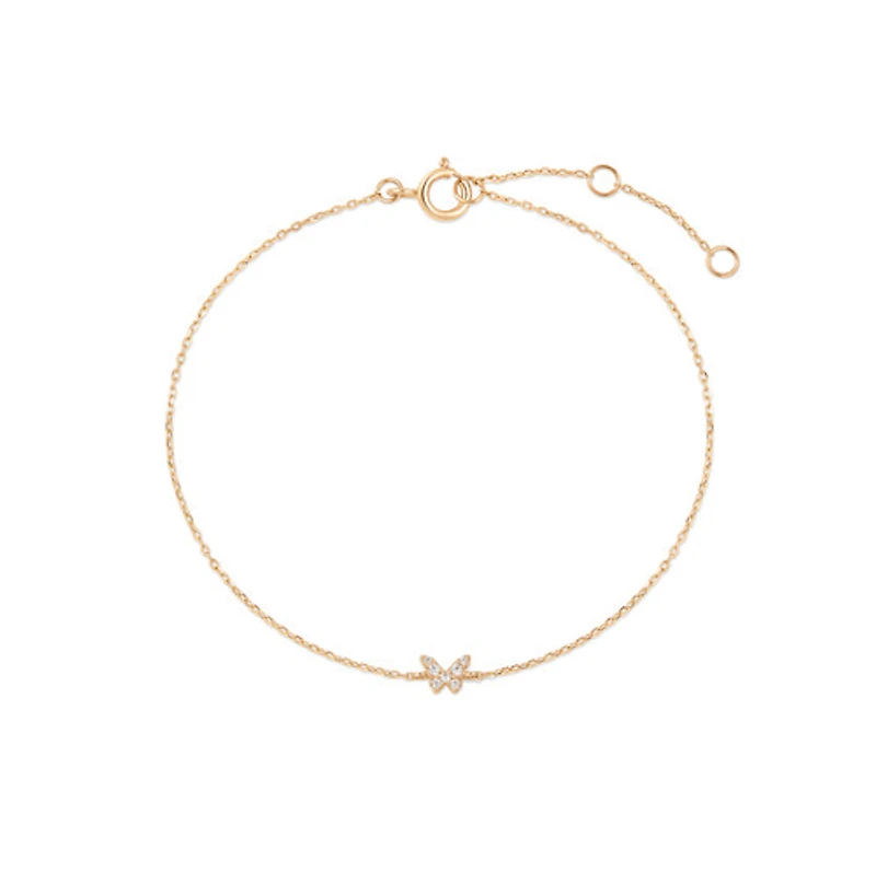 14k Diamond Butterfly Bracelet
