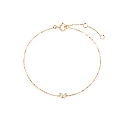 14k Diamond Butterfly Bracelet