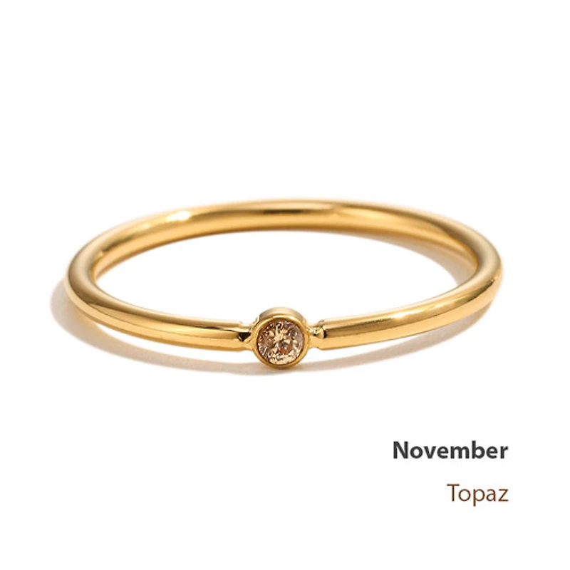 Gold Stackable Birthstone Ring