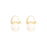 Bold White Pearl Hoops