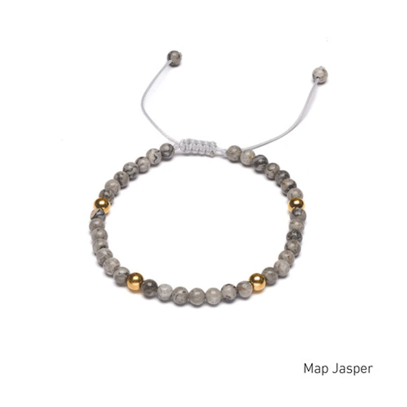 Braided Natural Crystal Bracelet (Classic Black & White)