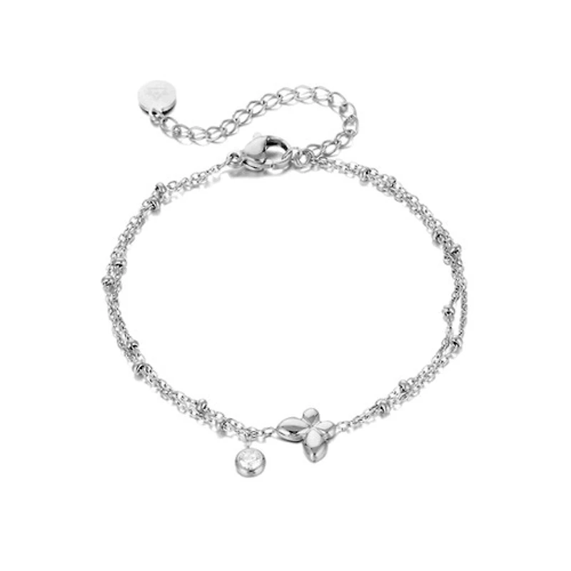 Steel Butterfly Gem Bracelet