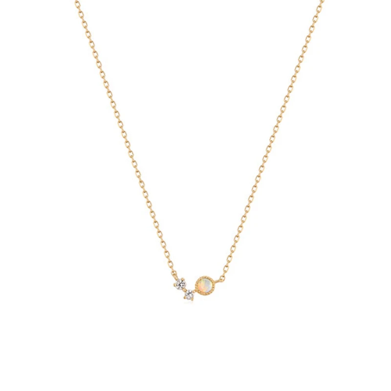 14k Opal Diamond Necklace