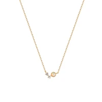 14k Opal Diamond Necklace