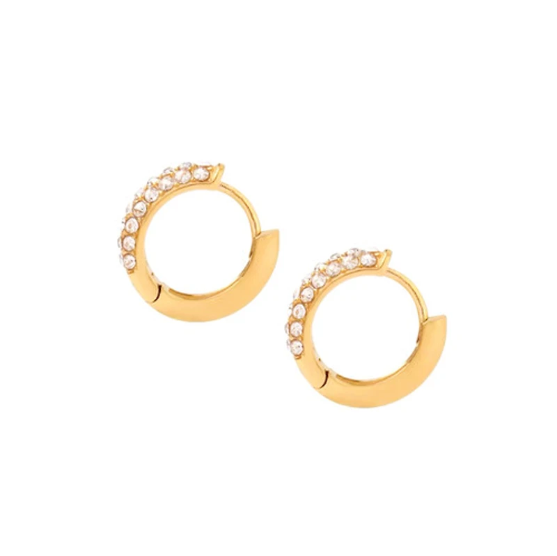 Bold Pave Mini Hoops with White Gems