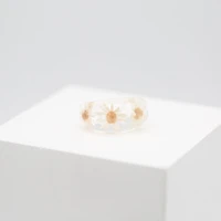Dried Flower Resin Ring (White)