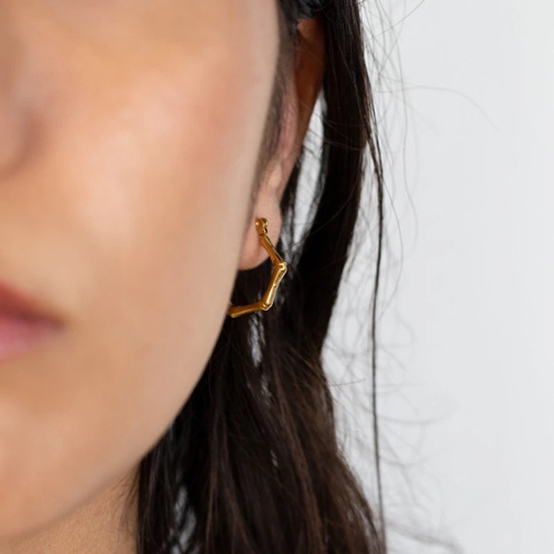 Bamboo Hexagon Hoops