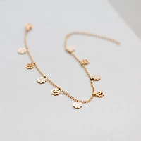 White Enamel Clover Anklet