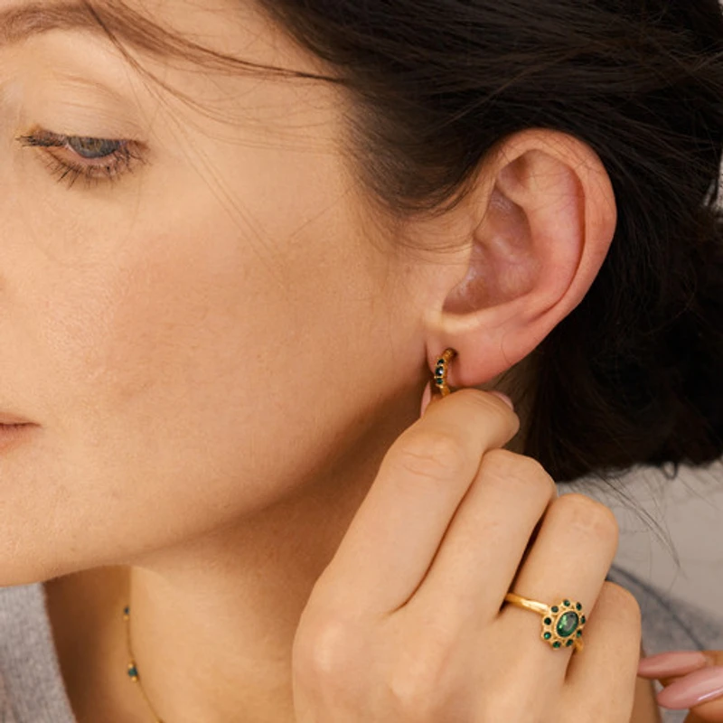Emerald Mini Hoops
