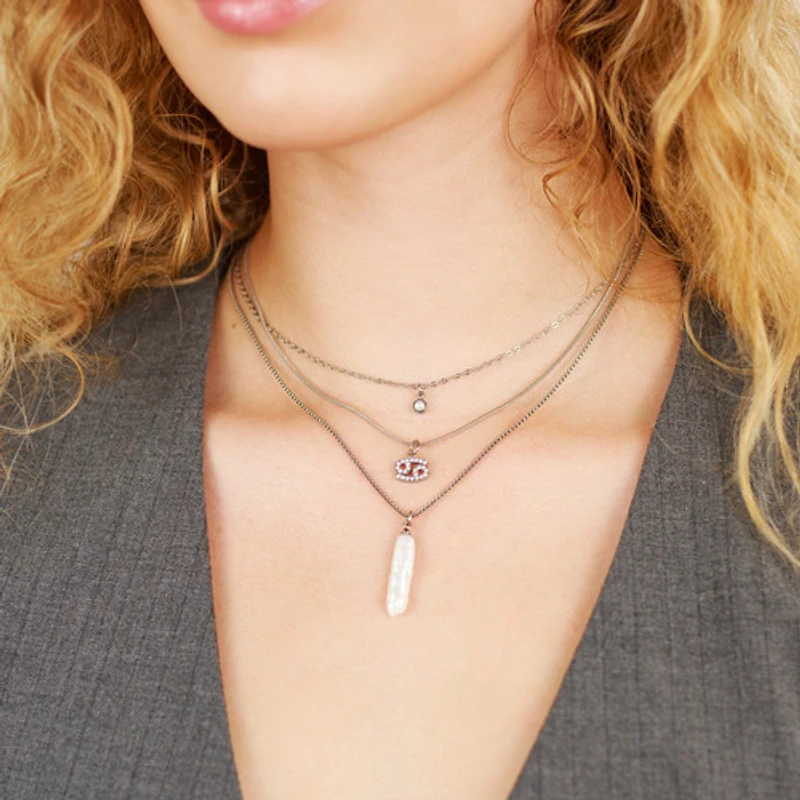 Steel Stick Baroque Pearl Necklace