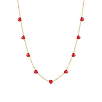 Enamel Heart Chain Necklace