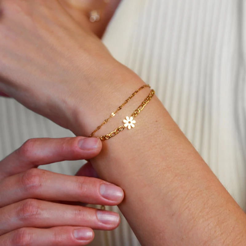 Dual Layer Flower Bracelet