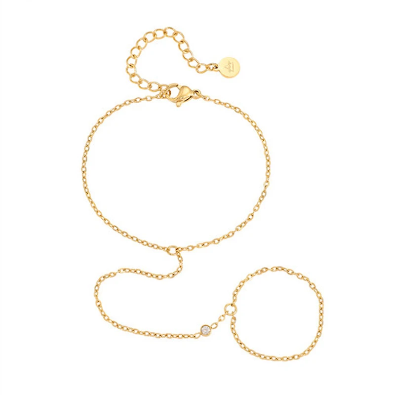 Gem Connected Ring Bracelet