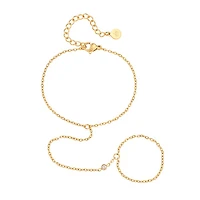 Gem Connected Ring Bracelet
