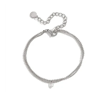 Steel Layered Gem Beaded Bracelet