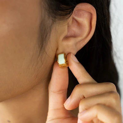 Mint Enamel Hoops