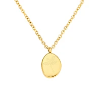 Gold Stone Birth Flower Necklace