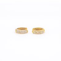 Bold Pave Mini Hoops with White Gems