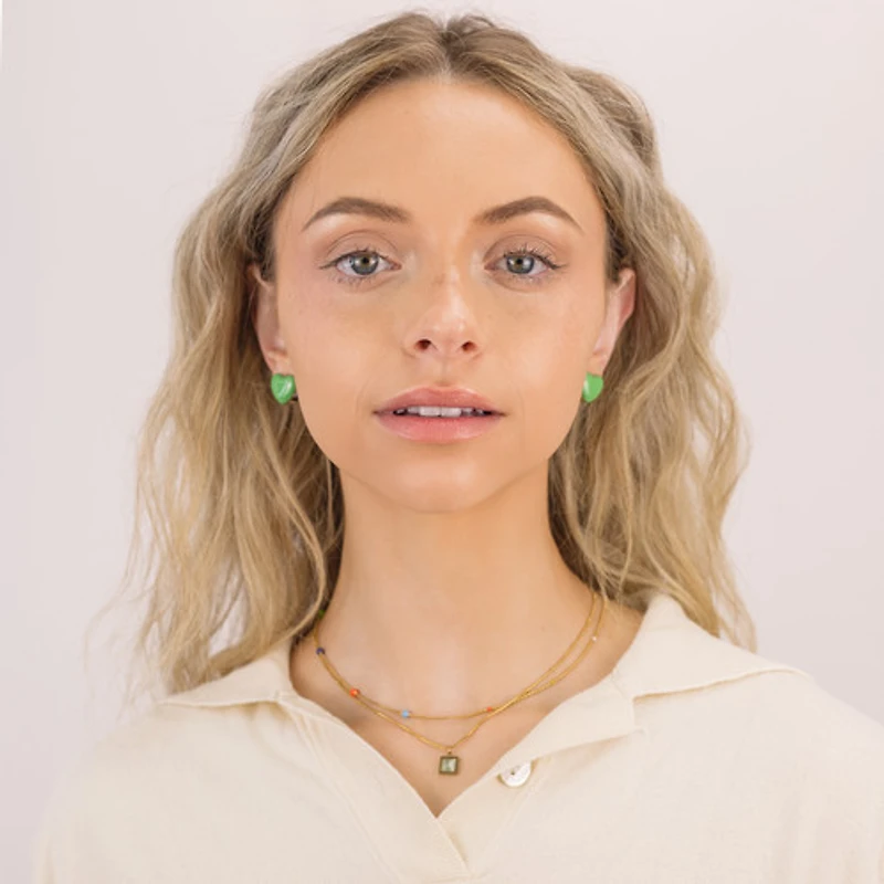 Enamel Heart Hoops