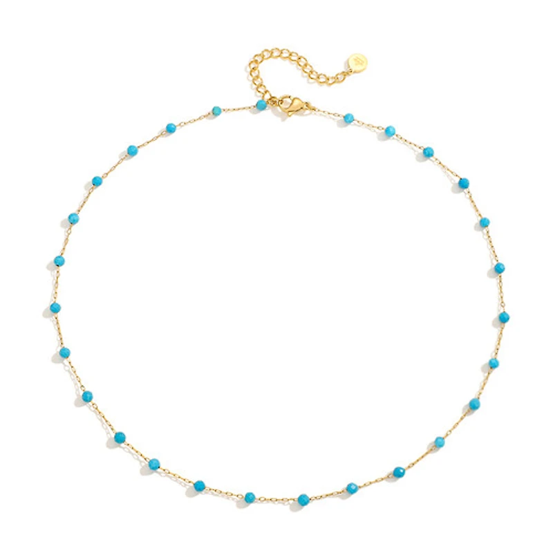 Gold Chalchite Chain Necklace
