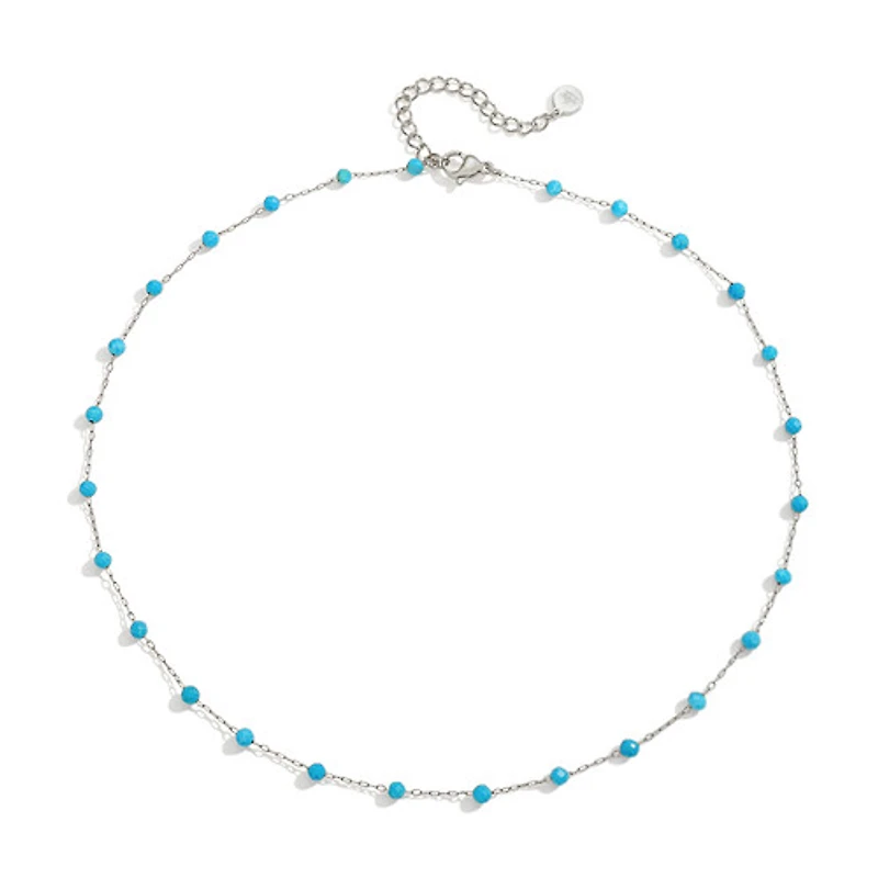 Steel Chalchite Chain Necklace